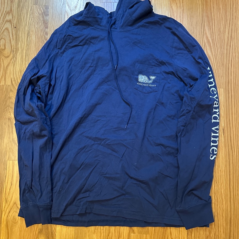Vineyard Vines Dark Blue Pullover Hoodie with Logo
